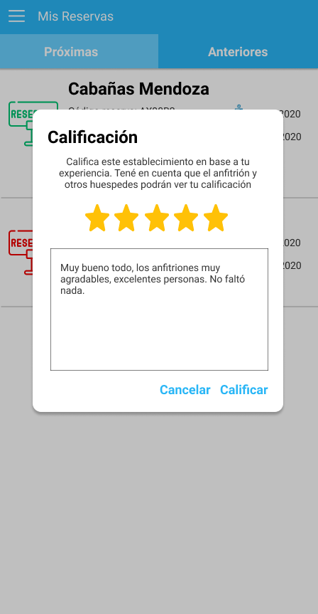 Prototipo lista reservas