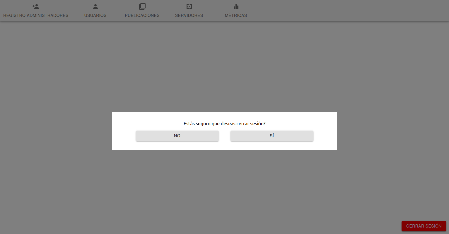 Backoffice Cerrar Sesión