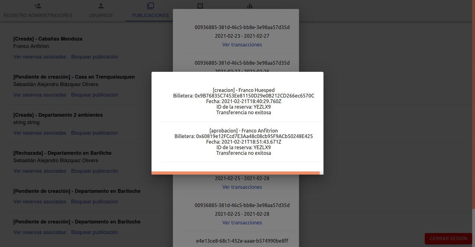 Backoffice Transacciones
